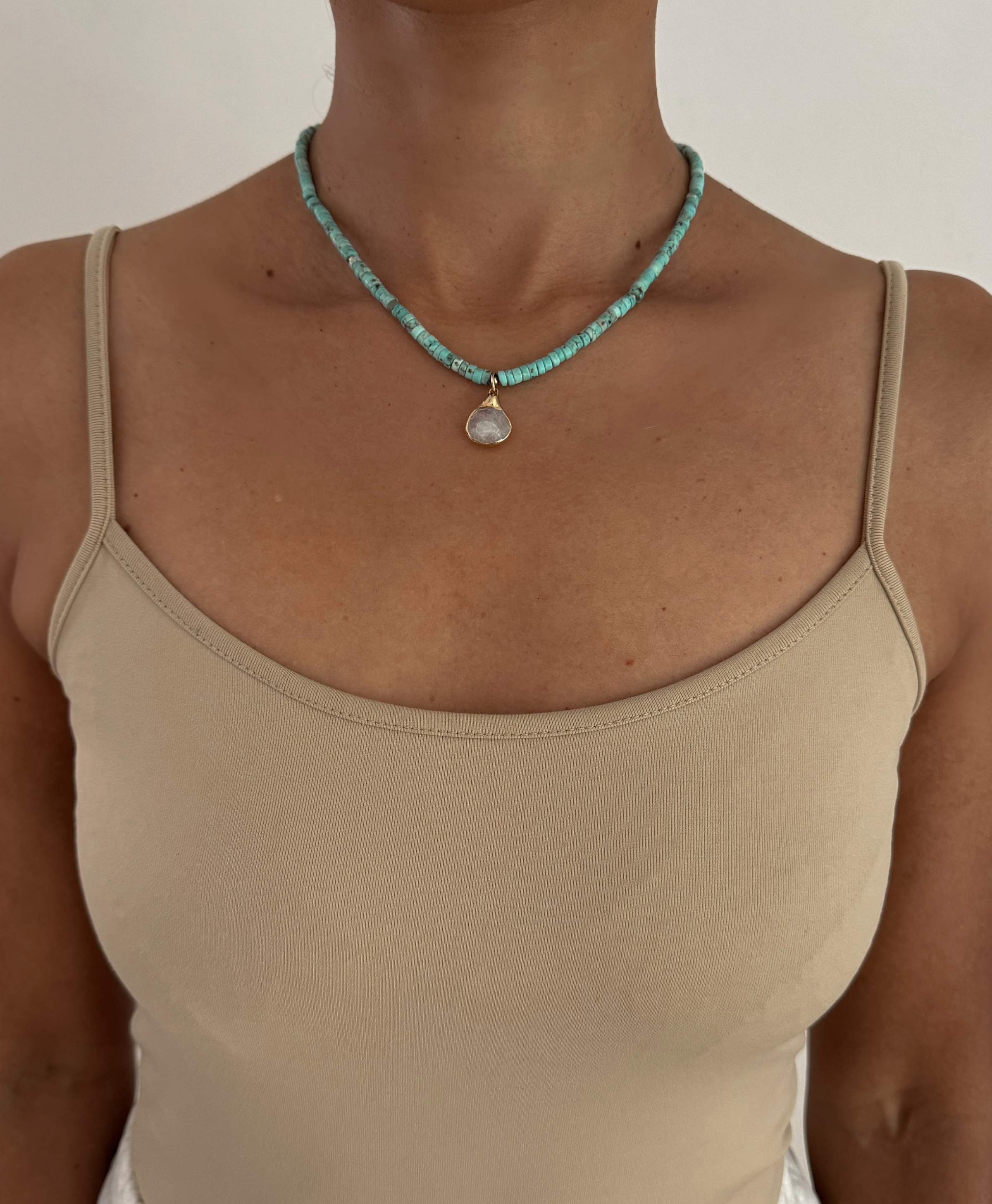 Belezi Turquoise Moonstone Pendant Necklace