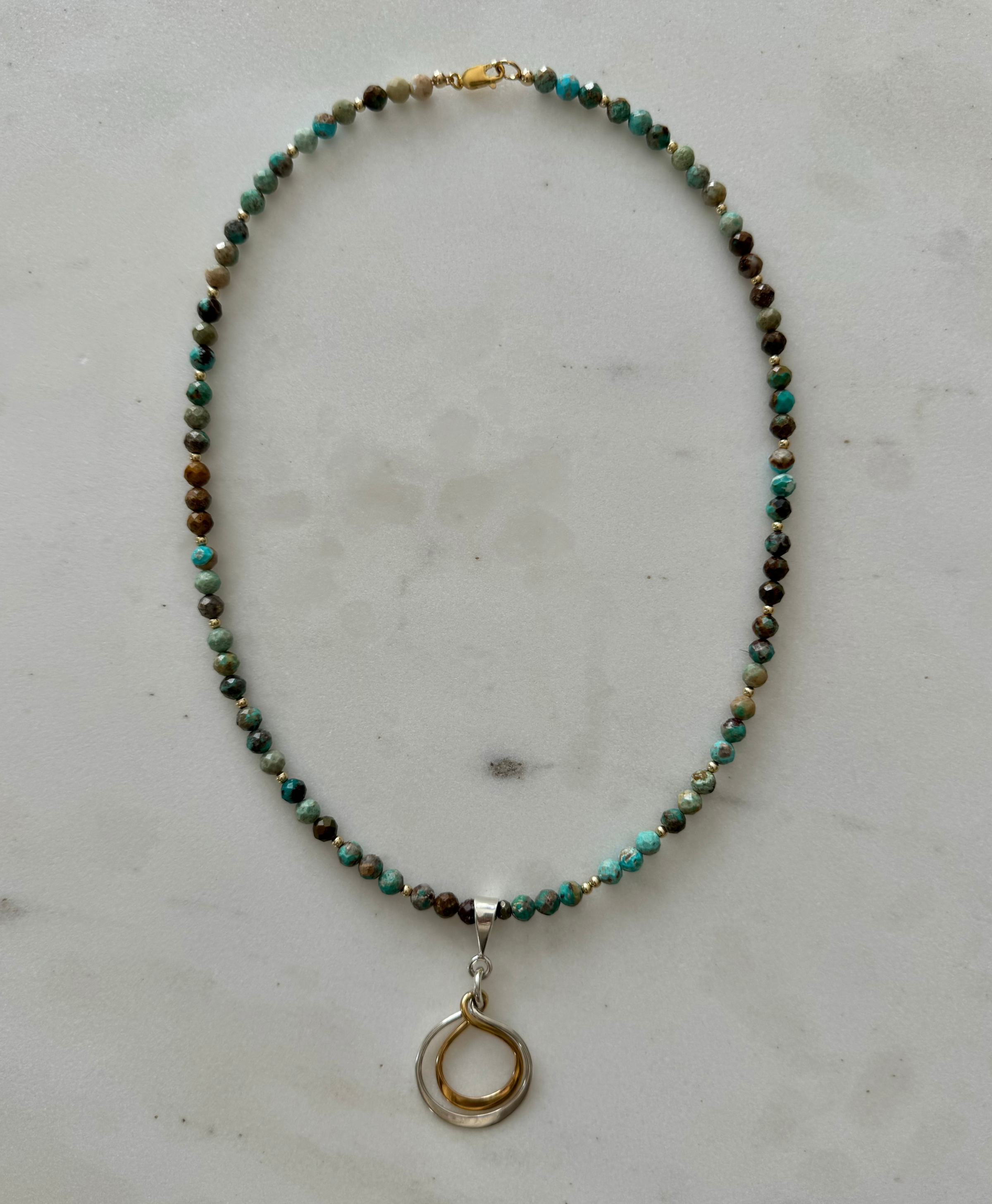 Amiri Turquoise Sterling Silver Gold Vermeil Necklace