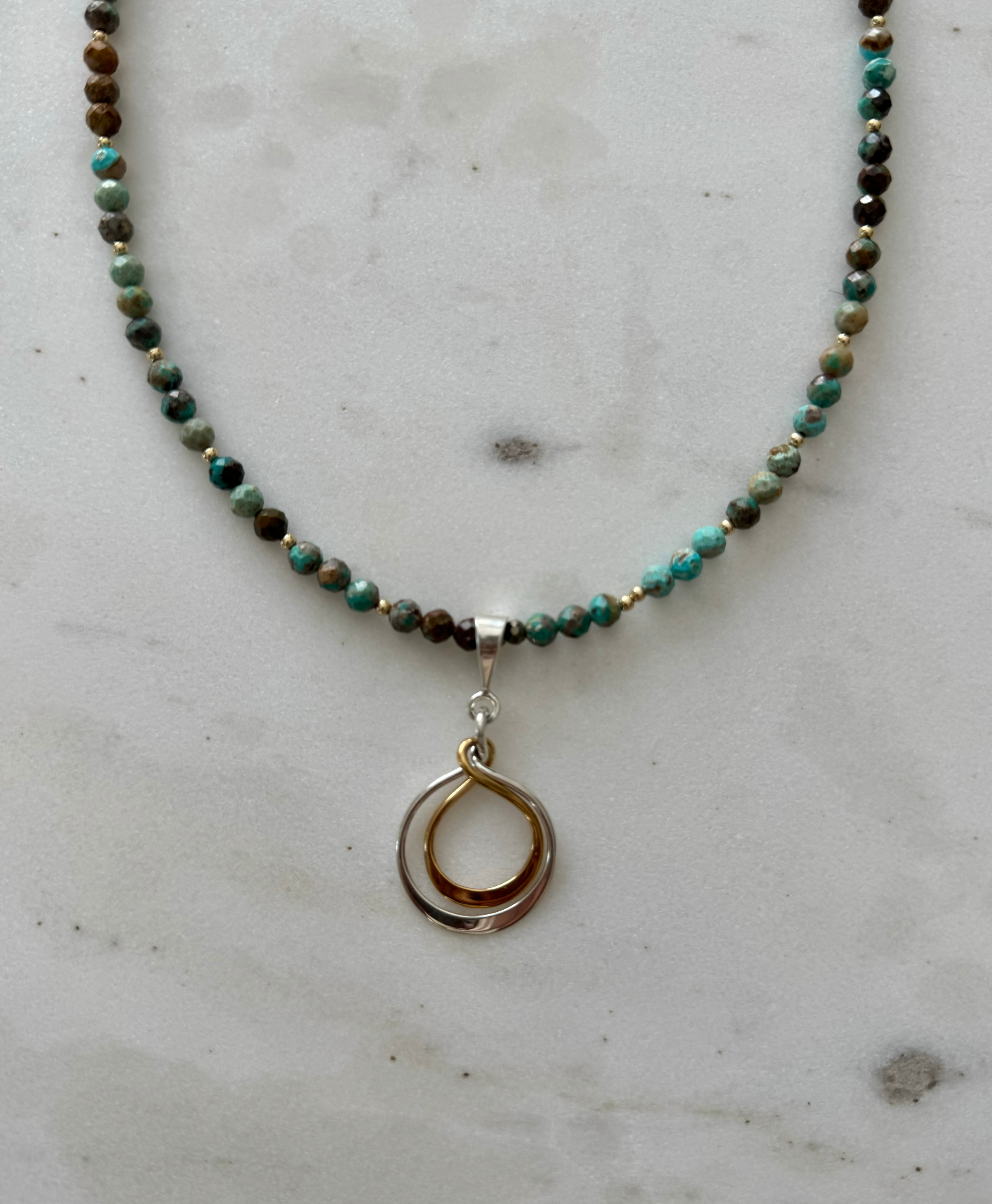 Amiri Turquoise Sterling Silver Gold Vermeil Necklace