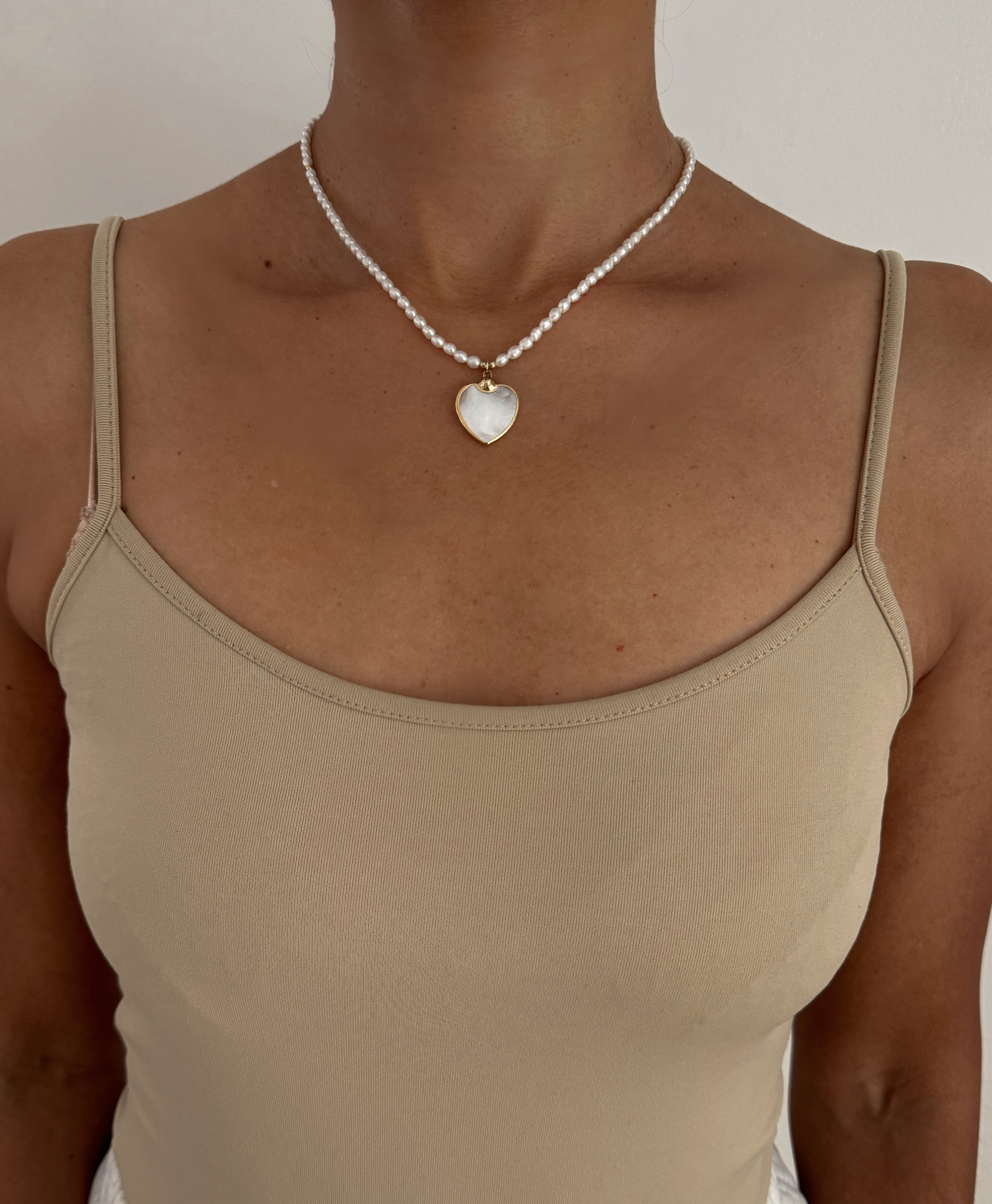 Amore Mother of Pearl Heart Pendant Necklace