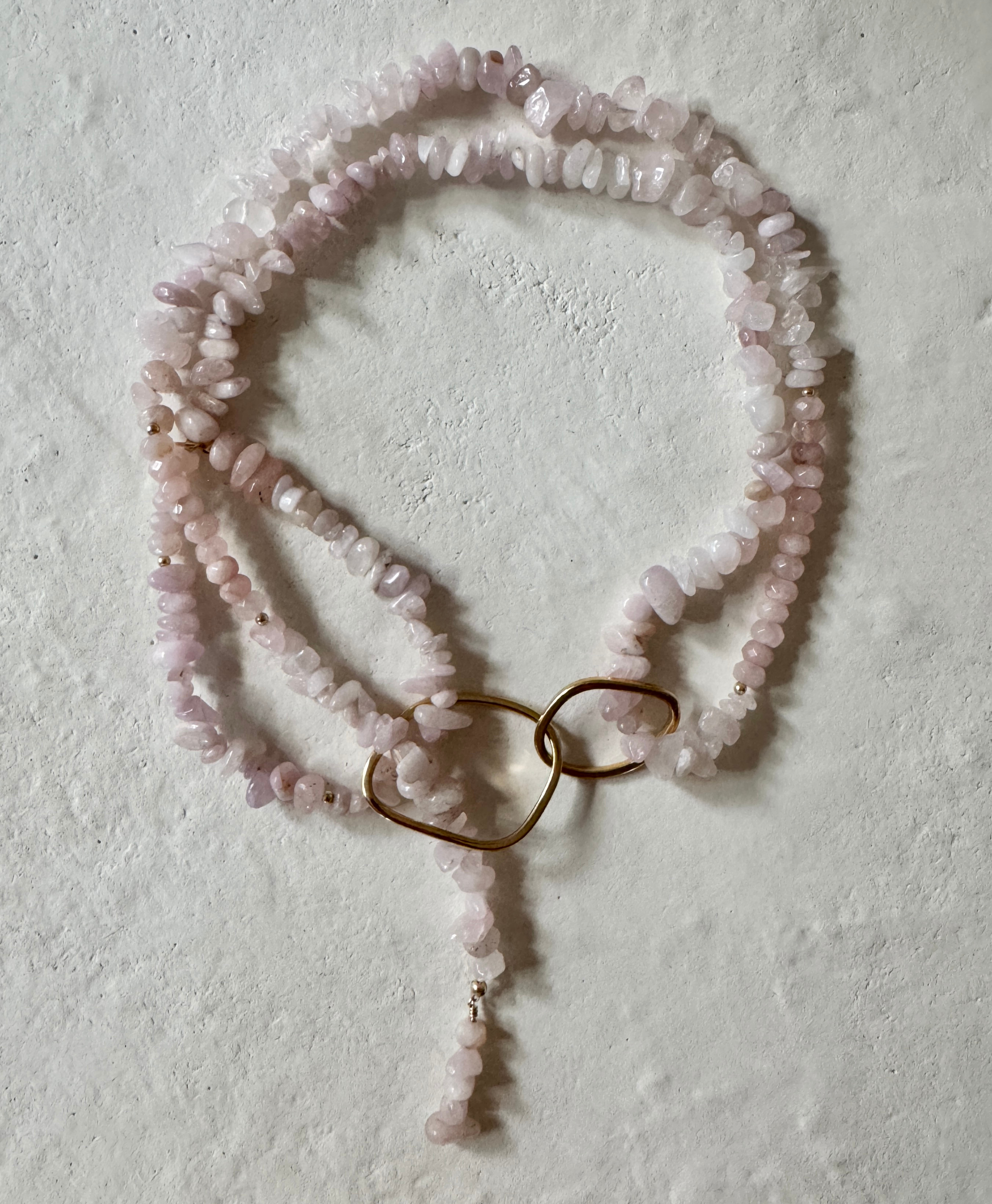 Romanz Rose Quartz Lariat Necklace