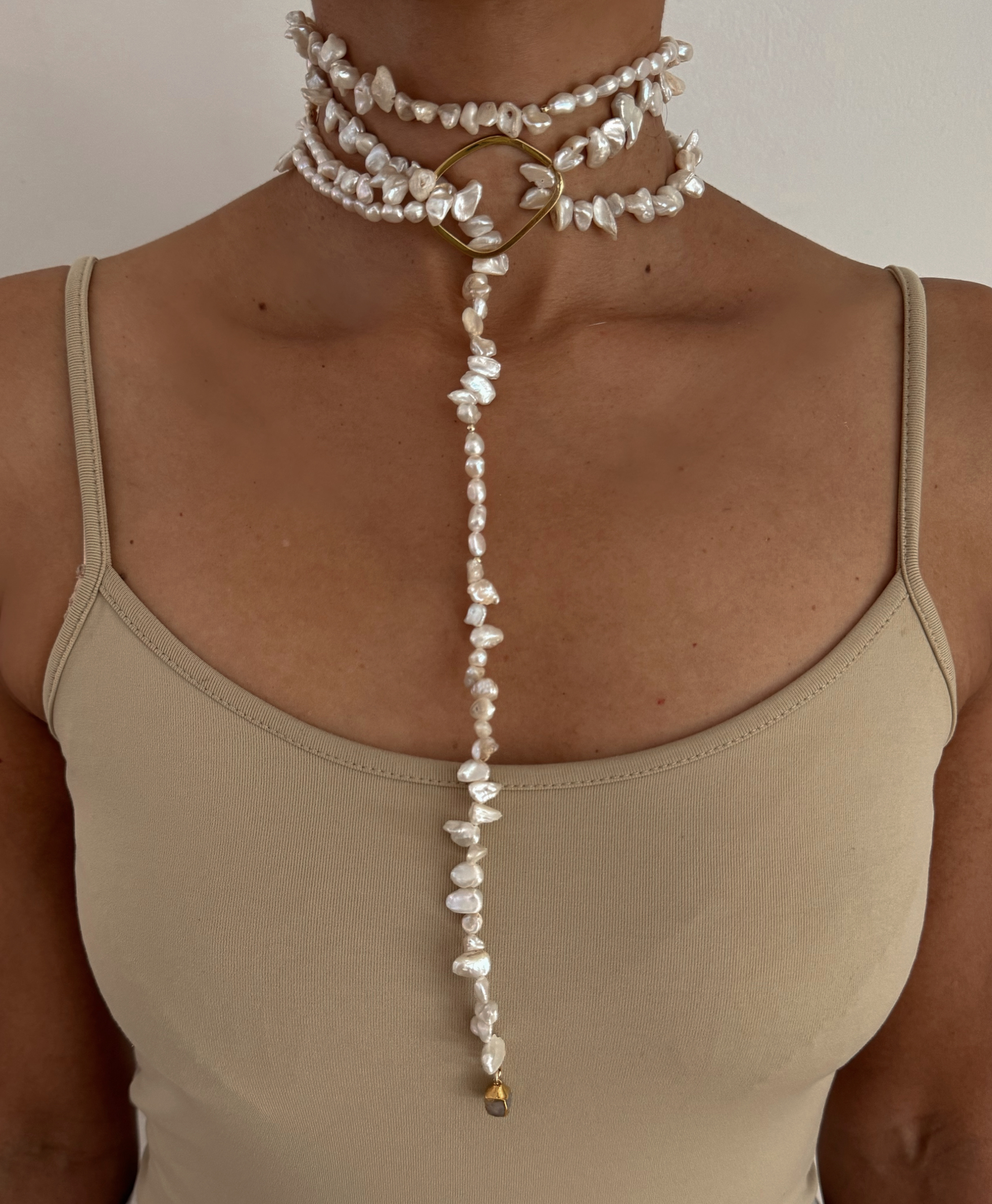 Piedra Pearl Lariat Necklace