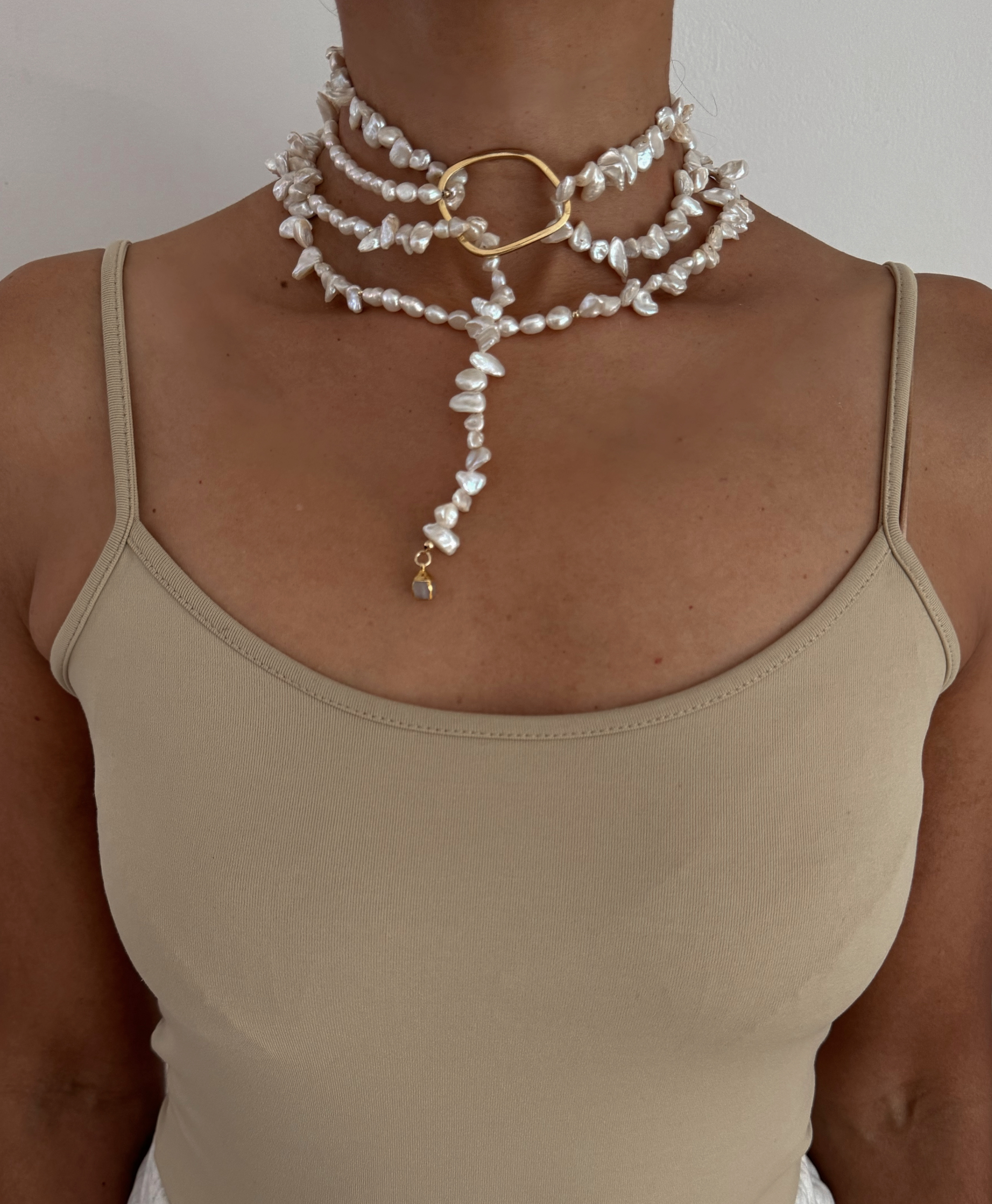 Piedra Pearl Lariat Necklace