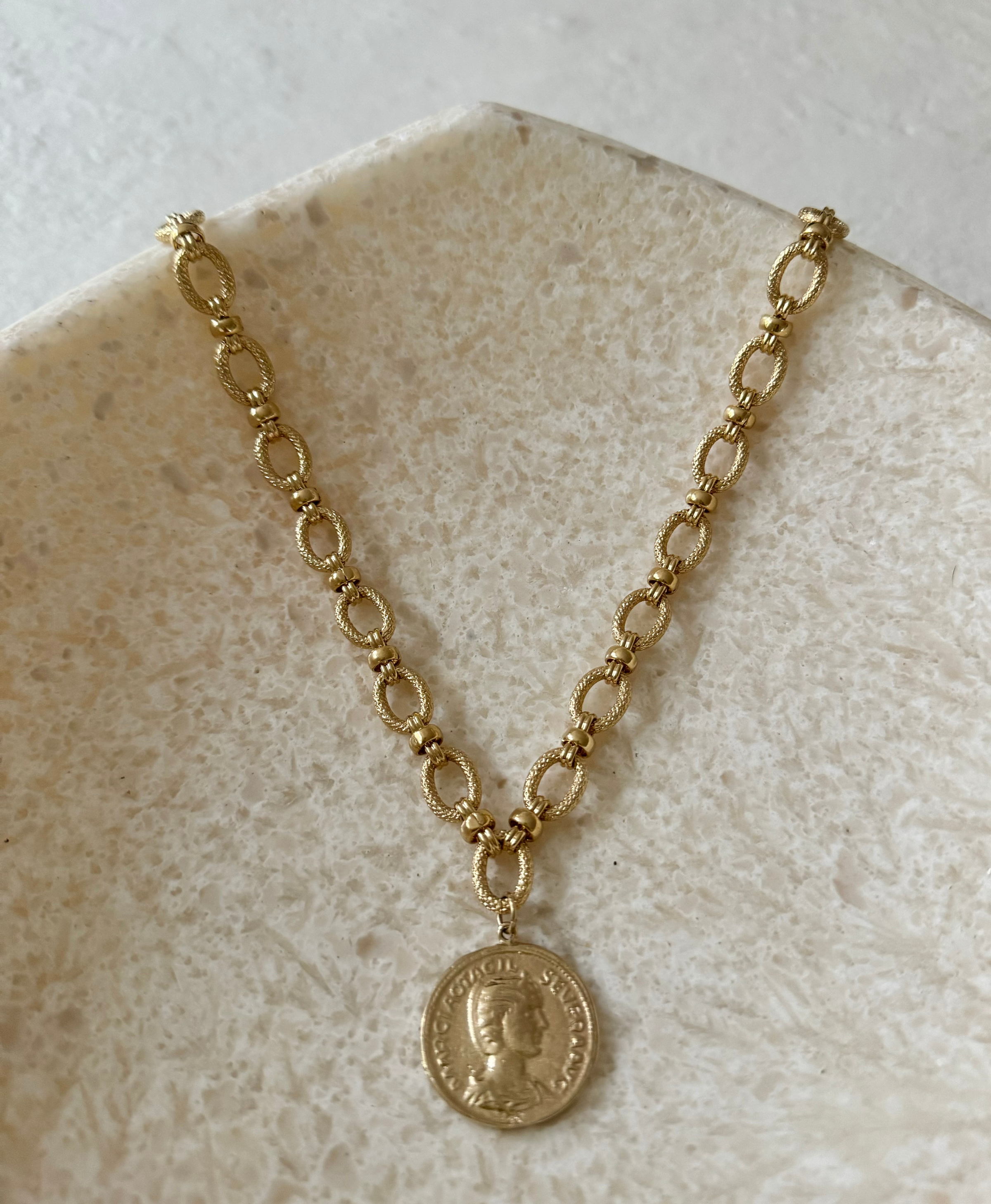 Sota Gold Filled Cable Chain and Coin Necklace