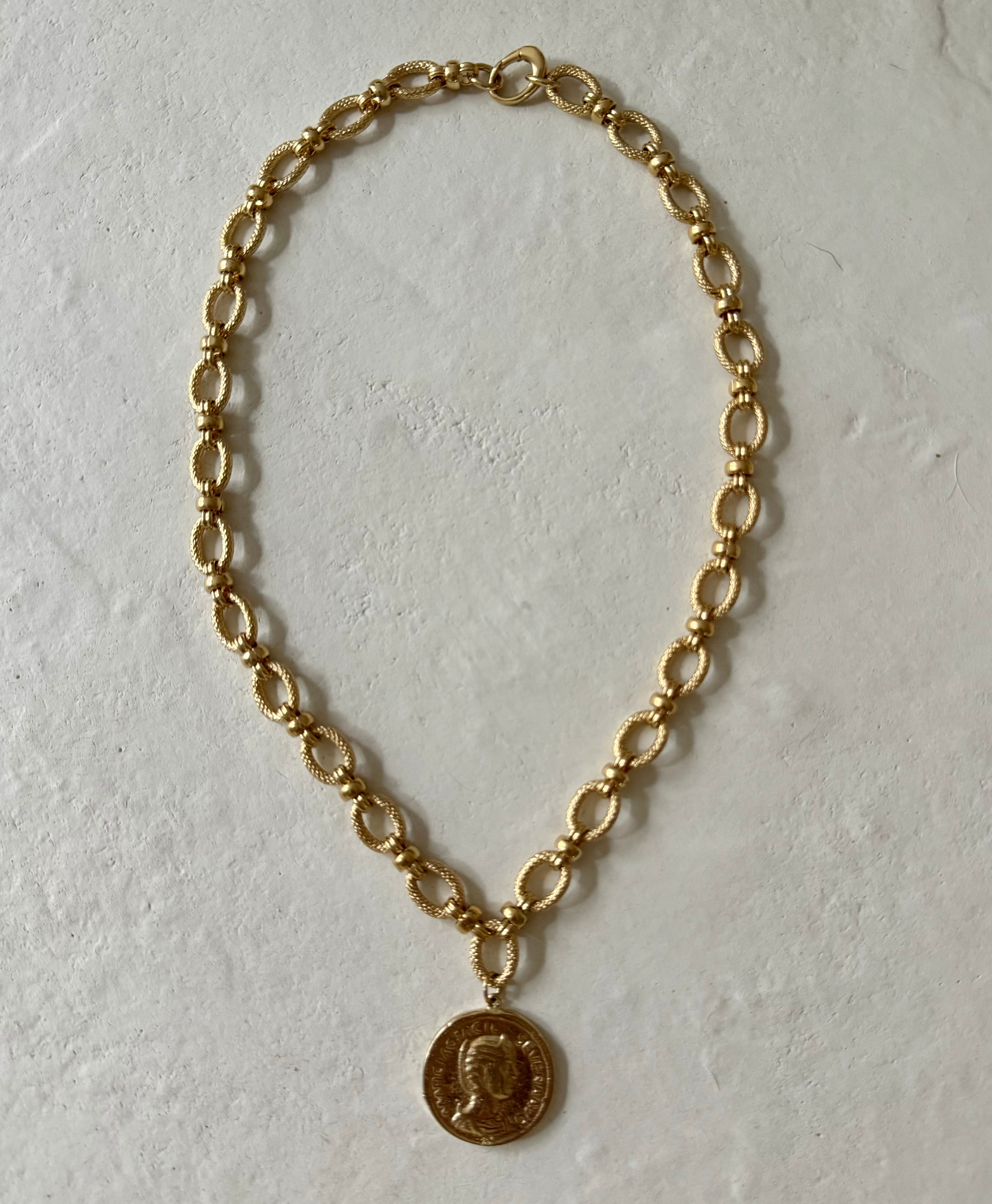 Sota Gold Filled Cable Chain and Coin Necklace