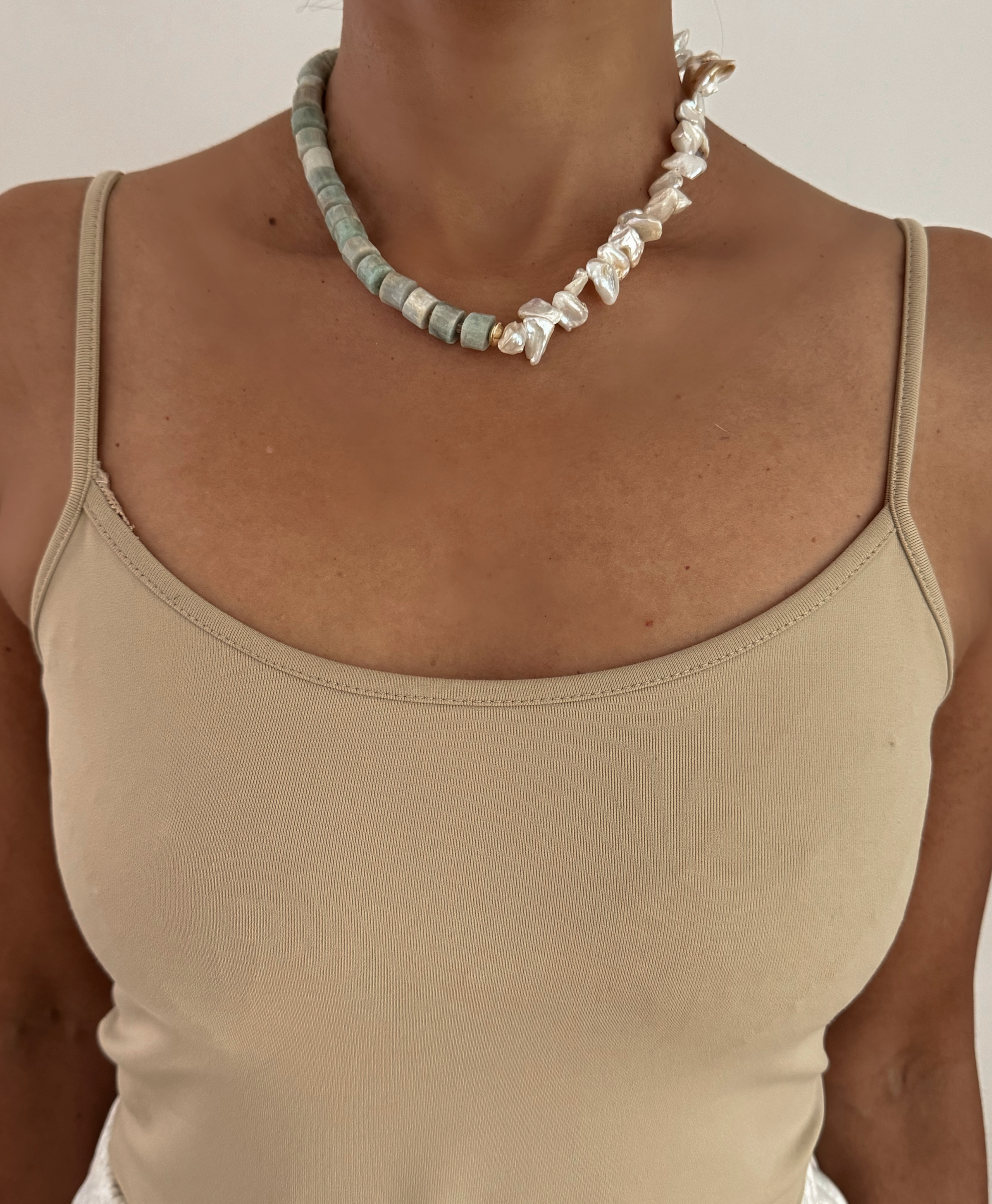 Agua Pearl Aquamarine Necklace