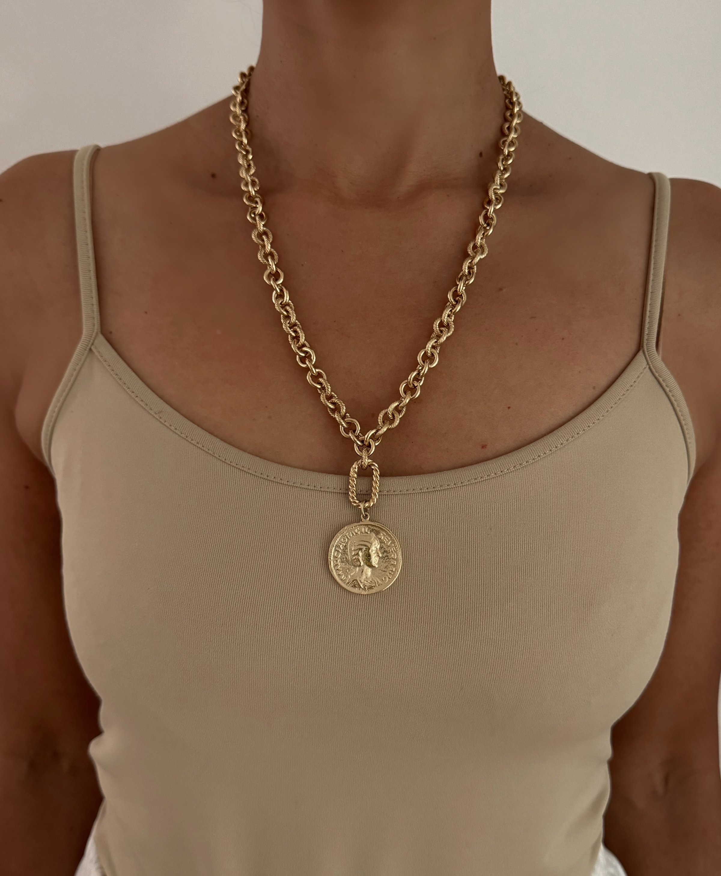 Baraja Gold Filled Coin Chain Necklace