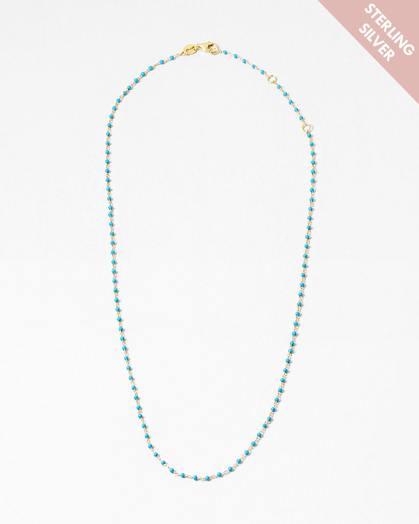 Turquoise Gold Plated Sterling Silver Layering Necklace