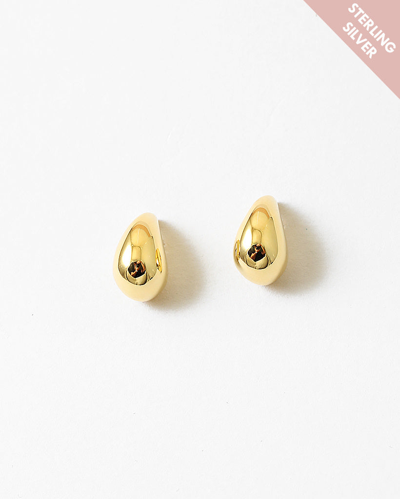 Teardrop Gold Plated Sterling Silver Earrings