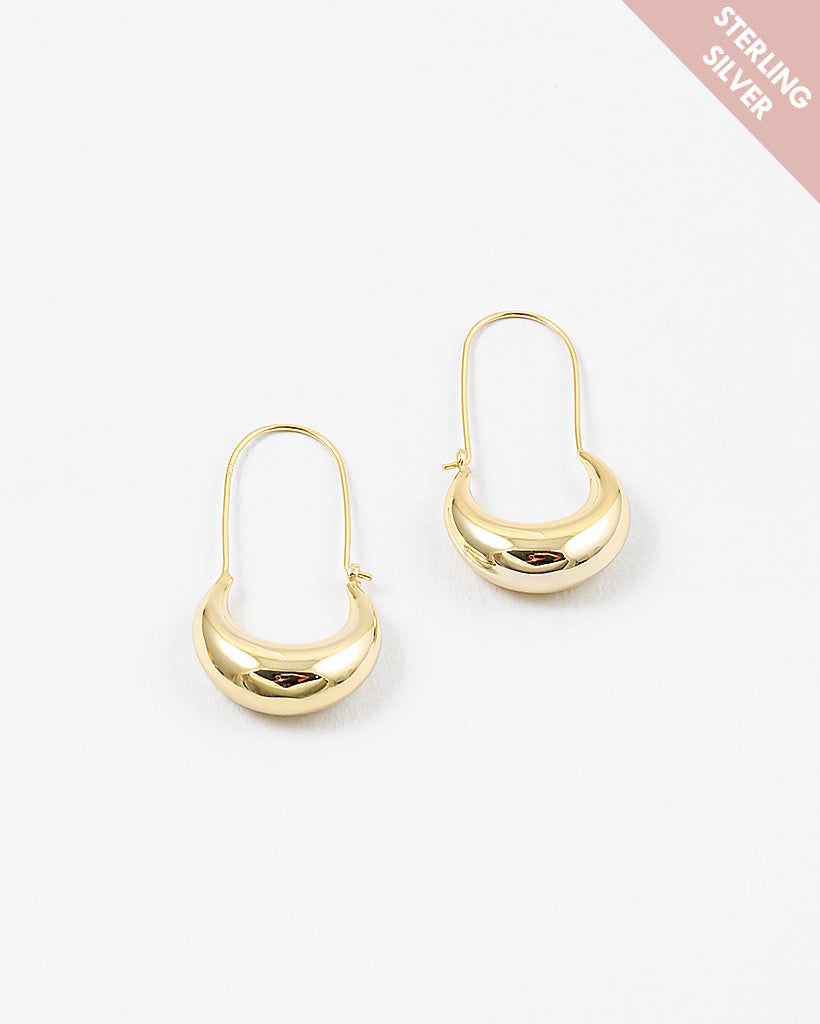 Pin Gold Plated Sterling Silver Earrings