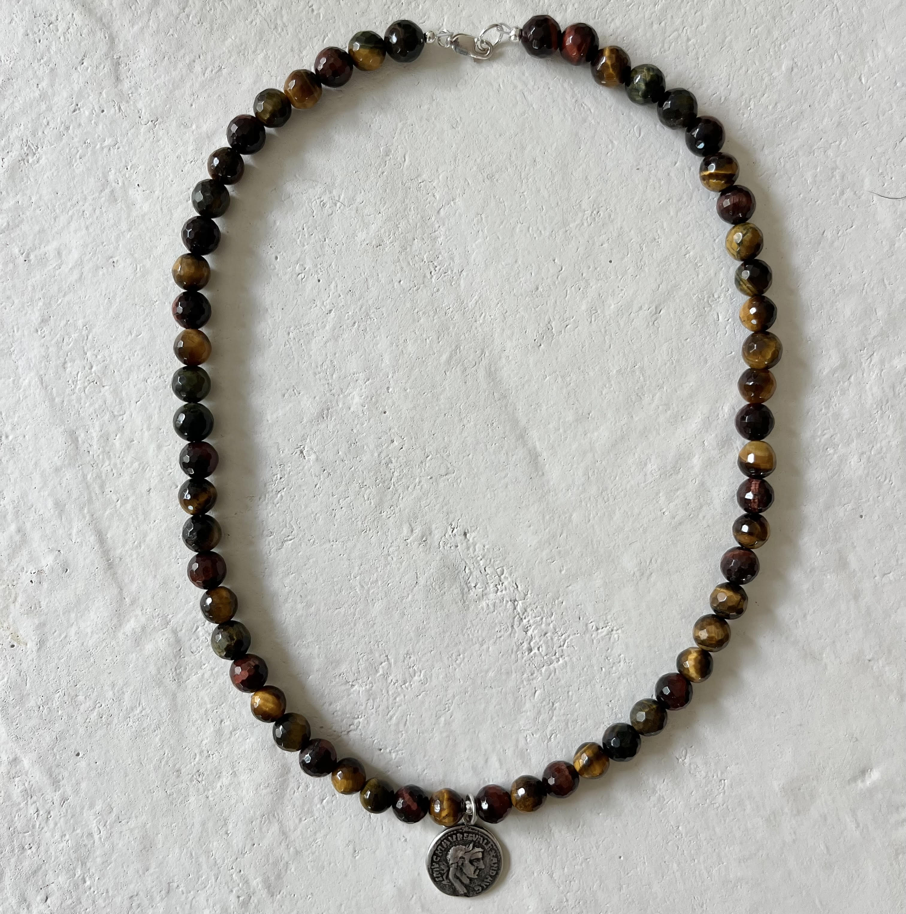 Ojai Tiger Eye Coin Pendant Necklace